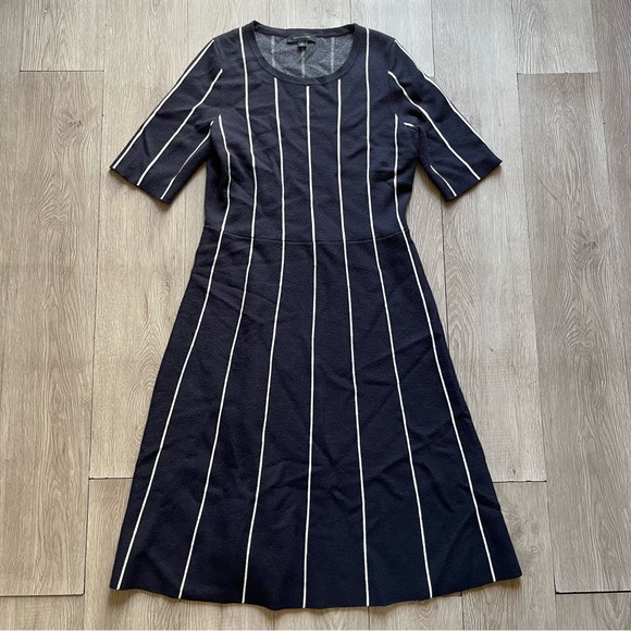 Ann Taylor Navy and White Striped Sweater Dress size M - Picture 1 of 5